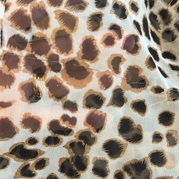 Vintage EL & Company Permanently Tied Semi Sheer Leopard Print Scarf - Picture 7 of 8